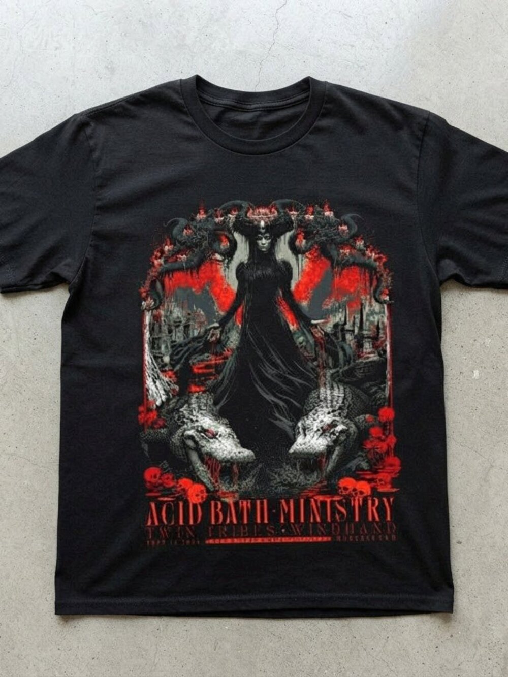 Acid Bath Ministry Twin Tribes Windhand Tour 2026 Black T-Shirt S-4XL